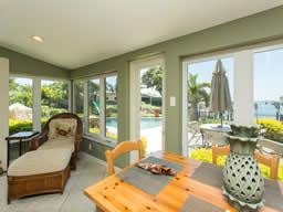 Enjoy a casual meal with a water view