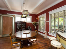 The large dining room carries on the charming details
