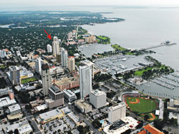 The arrow marks the spot, just blocks from everything!