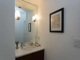 The powder room is ideal for guests.