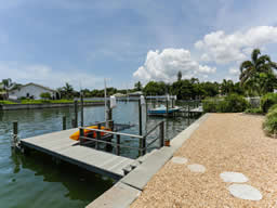 The dock has been replaced with composite decking