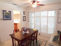 The dining room has sliders to the lanai