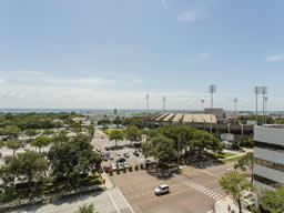 This floor plan has an open living and dining area