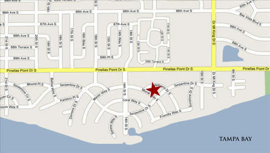 This home sits on a large lot in the Pink Streets