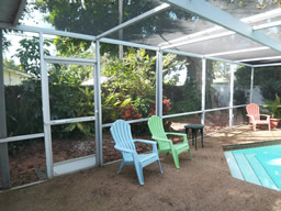 Relax outside on the pool deck