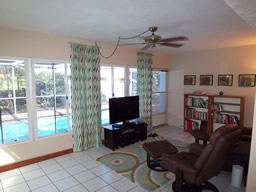 The original Florida room overlooks the pool