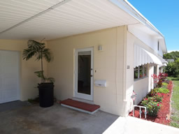 The covered entry is handy