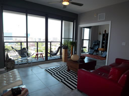 Move into the living area and enjoy the city views