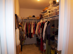 A walk-in closet is a welcome feature