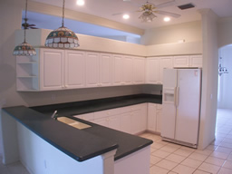 There's plenty of counter and cabinet space