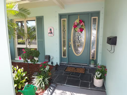 There's a covered entry for your guests