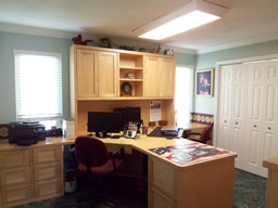 The third bedroom is currently an office