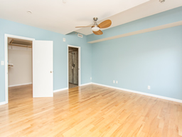 The spacious master bedroom