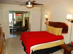 The Master suite is quite private.