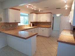 The central kitchen is gorgeous.