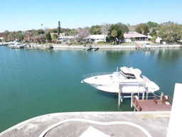 From the top balcony, looking down at the dock.