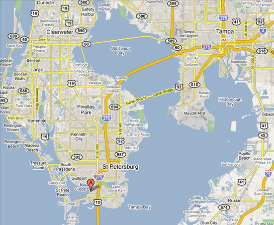 Map of Tampa Bay Area