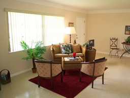 The living room is spacious and bright.