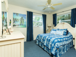 This bedroom makes you think you're on vacation at the beach!