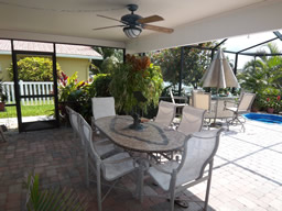 The lanai is perfect for outdoor dining