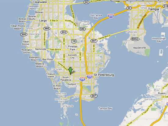 A map to the property at 5625 First Avenue North - St. Petersburg, Florida