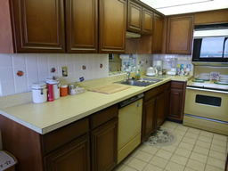 Galley kitchen with lots of cabinet space