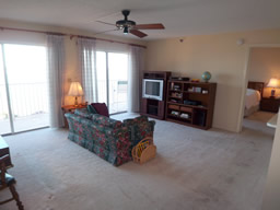 The large living room opens to the balcony.