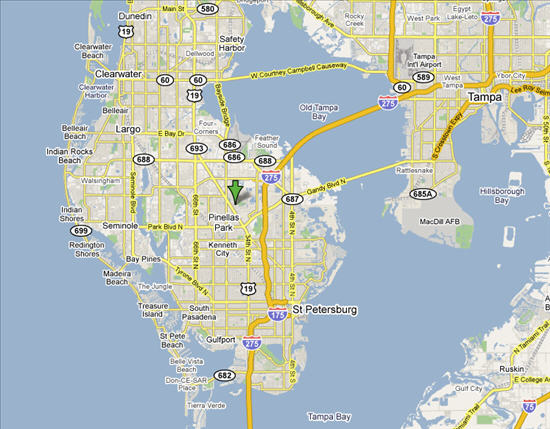 9370 Mainlands Blvd is in the center of Pinellas County