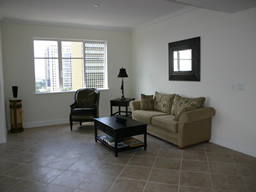 You'll find the formal living area first.