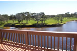 This Pelican Creek balcony has views of the golf course and it's spectacular water features